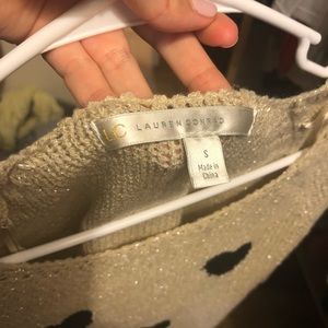 Lauren Conrad Beige and Black Heart sweater